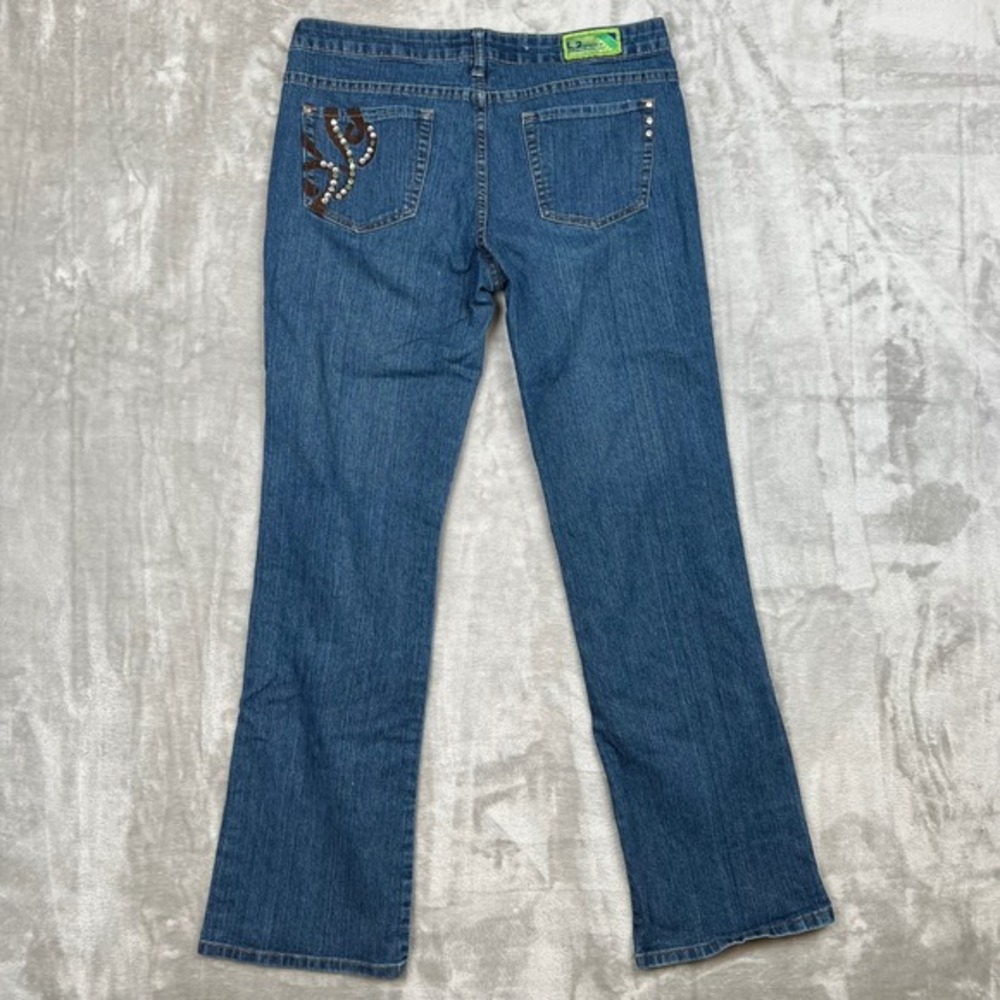 L2‎ JEANSWEAR Womens Blue Denim Embellished Pocket Jeans Size 13